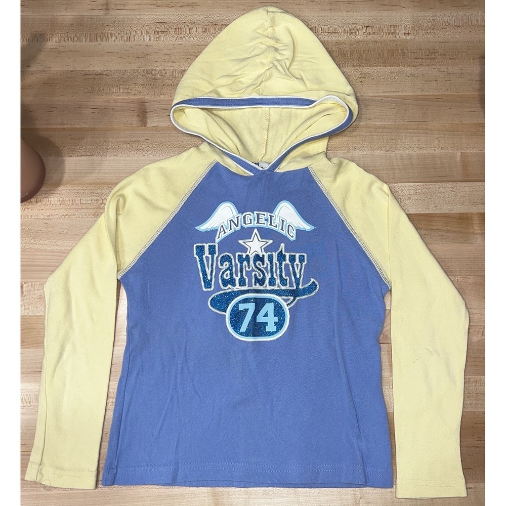 Vintage Girl Identity‎ Hooded Top, 'Angelic Varsity,' Girl's Size Large (10-12)